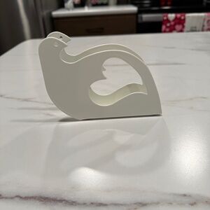 IKEA Metal Partridge/Dove/Bird-Heart Napkin Holder-White